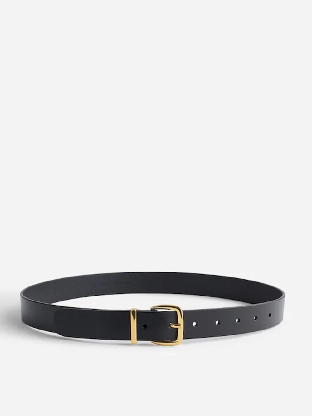 Madewell Women’s The Essential Leather Belt Black with Gold Buckle Size Large